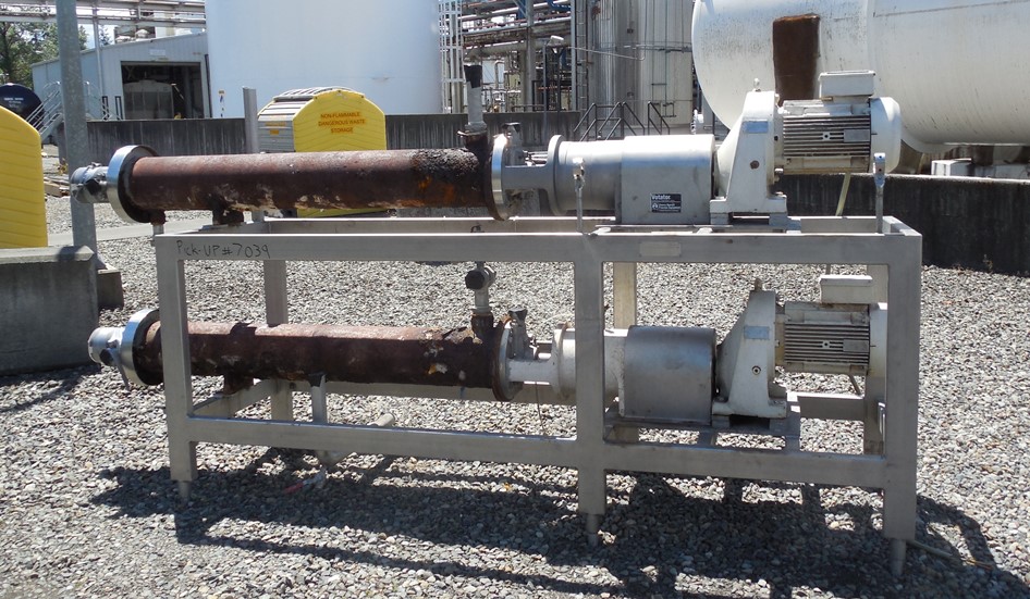 (2) used Cherry Burrell Scraped Surface Heat Exchangers/Votator/Contherm. 9 Sq.Ft. Horizontal 6